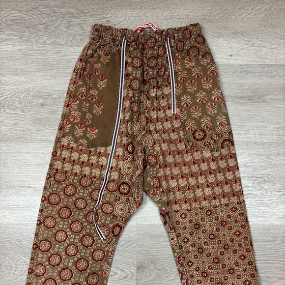Dr. Collectors P23 Ajrakh Coffee Print A Pants Women's Medium Boho Indie - Picture 2 of 14
